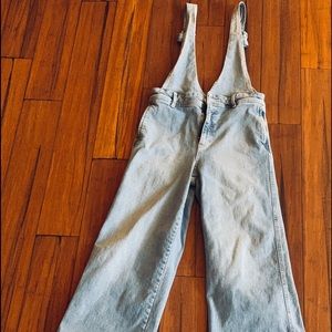 Free People Wide Leg Overalls